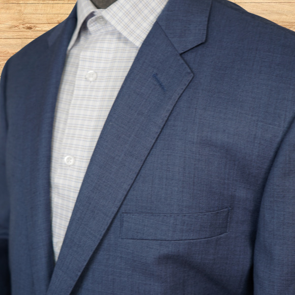 NWT J. Crew Crosby Suit Jacket Mens 46R Tollegno 1900 Wool Blue 2 Button Notch - Picture 3 of 9